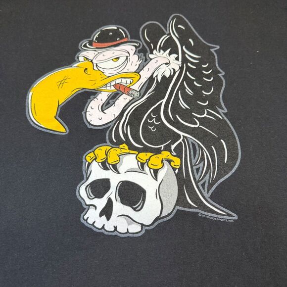 2013 Hot Leathers Vulture Skull Graphic T-Shirt Men’s M Black Biker Moto Tee - Picture 7 of 11